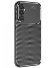 Mey İthalat®  Samsung Galaxy S25 Kılıf Auto Focus Karbon Kapak - Siyah