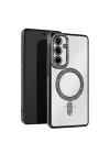 Mey İthalat®  Samsung Galaxy S25 Kılıf Joke Simli Magneticsafe Kılıf - Siyah