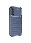 Mey İthalat®  Samsung Galaxy S25 Plus Kılıf Auto Focus Karbon Kapak - Lacivert
