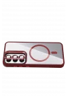 Mey İthalat®  Samsung Galaxy S25 Remim Lensli Magsafe Standlı Kapak - Bordo