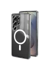 Mey İthalat®  Samsung Galaxy S25 Ultra Kılıf Magneticsafe Şeffaf Silikon - Şeffaf