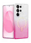 Mey İthalat®  Samsung Galaxy S25 Ultra Pummel Shiny Magsafe Kapak - Pembe