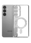 Mey İthalat®  Samsung Galaxy S26 Joke Simli Magneticsafe Kılıf - Gümüş
