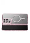 Mey İthalat®  Samsung Galaxy S26 Ultra Joke Simli Magneticsafe Kılıf - Pembe