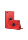 Mey İthalat®  Samsung Galaxy Tab A11 360 Tablet Deri Kılıf - Kırmızı
