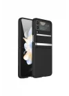 Mey İthalat®  Samsung Galaxy Z Flip 3 Kılıf Belt Flip Kapak - Siyah