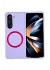 Mey İthalat®  Samsung Galaxy Z Fold 5 Kılıf Mata Fold Kapak - Lila