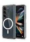Mey İthalat®  Samsung Galaxy Z Fold 6 Kılıf Magneticsafe Şeffaf Silikon - Şeffaf