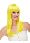 Mey İthalat® Sarı Renk Uzun Düz Parti Peruğu