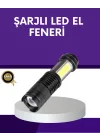 Mey İthalat® Şarjlı Mini LED El Feneri 2000 Lümen Su Geçirmez
