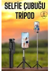 Mey İthalat® Selfie Çubuğu Tripod Kumandalı Telefon Tutucu Siyah
