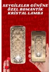 Mey İthalat® Sevgililer Günü İçin Hediye Kristal Lamba Sevgiliye Hediye USB Şarjlı Gece Lambası