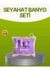 Mey İthalat® Seyahat Banyo Seti 5 Parça Şeffaf Taşıma Çantalı 30 ml