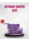 Mey İthalat® Seyahat Boy Banyo Seti 5’li Mini Şişe ve Krem Kutusu Çantalı