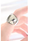 Mey İthalat® Silver Renk Ayarlanabilir Bombeli Ayna Yüzük