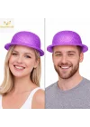 Mey İthalat® Simli Melon Şapka 9’lu Set - 9 Renk Parti ve Kostüm Şapkası