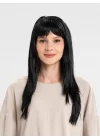 Mey İthalat® Siyah Renk Uzun Parti Peruğu