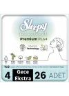 Mey İthalat®   Bio Natural Premium Plus Mega Ekstra Gece Ped 26 Adet
