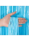 Mey İthalat® Soft Mavi Püsküllü Kapı Perdesi - Parti, Baby Shower, Sünnet Süsü 1x2 m