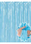 Mey İthalat® Soft Mavi Püsküllü Kapı Perdesi - Parti, Baby Shower, Sünnet Süsü 1x2 m
