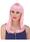 Mey İthalat® Soft Pembe Renk Uzun Düz Parti Peruğu