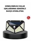 Mey İthalat® Solar Bahçe Lambası 100 LED Hareket Sensörlü Güneş Enerjili Aydınlatma
