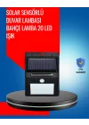 Mey İthalat® Solar Enerjiyle Çalışan IP65 Su Geçirmez 20 LED Duvar Lambası
