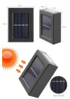 Mey İthalat® Solar Güneş Enerjili Çift Taraflı Duvar Lambası Çift Taraflı Duvar Lamba Güneş Enerjili