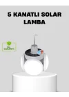 Mey İthalat® Solar Güneş Enerjili ve USB Şarjlı 5 Kanatlı LED Kamp Lambası