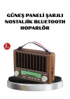 Mey İthalat® Solar Hoparlör Bluetooth FM AM SW Radyo Çok Fonksiyonlu Şarjlı