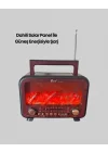 Mey İthalat® Şömine Alev Işıklı Solar Bluetooth Hoparlör – 7W Güçlü Ses, FM Radyo