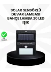 Mey İthalat® Su Geçirmez IP65 20 LED Solar Sensörlü Bahçe ve Veranda Aydınlatma