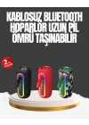 Mey İthalat® Taşınabilir Şarjlı Bluetooth Hoparlör Güçlü Bas