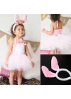 Mey İthalat® Tavşan Kostüm Seti Taç Papyon Kuyruk Pembe Renk