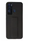 Mey İthalat®  Tecno Pova Neo Kılıf Mega Standlı Silikon - Siyah