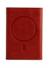 Mey İthalat®  Tema Magsafe Deri Kartlık - Kırmızı