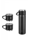 Mey İthalat® Termos Seti Paslanmaz Çelik 3 Bardaklı Vakumlu Termos Set 500 Ml 12 Saate Kadar Isı Koruma