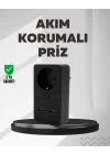 Mey İthalat® Tip Akım Koruma Prizi 10A 2500W USB Type C Destekli