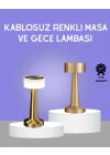 Mey İthalat® Touch Gece Lambası – Dokunmatik Kontrol, Kablosuz Kullanım, Metal Gövde