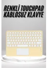 Mey İthalat® Touchpad Uyumlu Bluetooth Klavye Slim Kablosuz Wifi Q Klavye