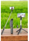 Mey İthalat® Tripod Kablosuz Bluetooth Bağlantılı Selfie Çubuğu 360 Derece Dönebilen