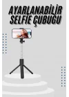 Mey İthalat® Tripod Selfie Çubuğu Bluetooth Kumandalı Kablosuz Led Işıklı