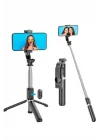 Mey İthalat® Tripod Selfie Çubuğu Bluetooth Kumandalı Kablosuz Led Işıklı
