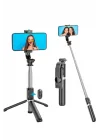 Mey İthalat® Tripod Selfie Çubuğu Bluetooth Kumandalı Kablosuz Led Işıklı
