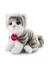 Mey İthalat® Brad Peluş Beyaz Gri Kedi 20 cm