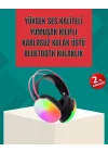 Mey İthalat® Type-C Şarjlı RGB Işıklı Bluetooth  Kulaklığı
