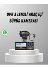 Mey İthalat® Üç Kameralı Araç DVR Full HD Gece Görüşlü ve 2 inç IPS Ekranlı
