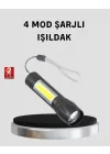 Mey İthalat® Ultra Dayanıklı 4 Mod Şarjlı Işıldak | Suya ve Darbeye Dayanıklı | 100.000 Saat LED Ömrü