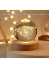 Mey İthalat® USB Bağlantılı Işıklı Kristal Küre Modern Ahşap Tabanlı Dekor