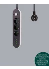 Mey İthalat® USB Yuvalı Anahtarlı Üçlü Priz 2 Metre Kablolu